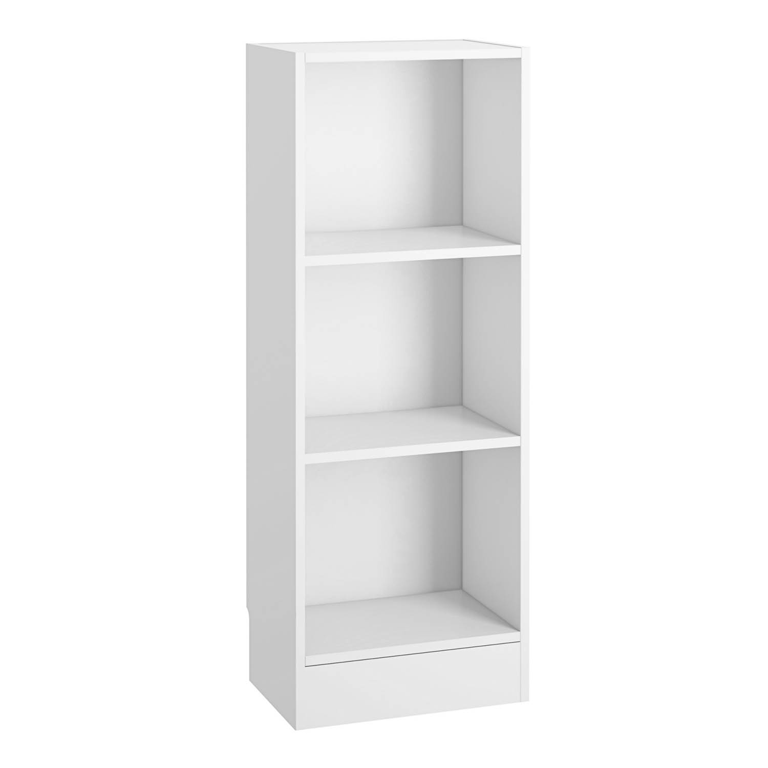 Basic Low Narrow Bookcase (2 Shelves) White